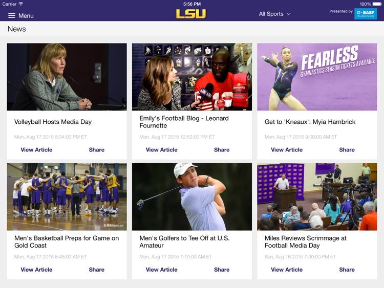 LSUsports Mobile Plus for iPad 2015