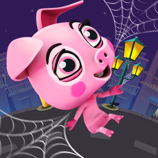 Crazy Rope Swinging Spider Pig – Swing and Fly to Escape from the City iOS App
