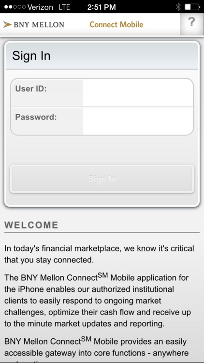 BNY Mellon Connect℠ Mobile for iPhone
