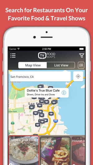 TV Food Maps - Restaurants on TV, Road Trip Planner, Diners,(圖1)-速報App