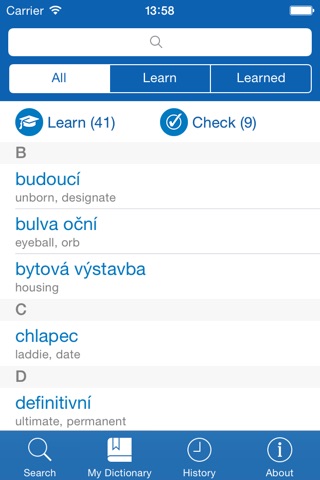 Czech <> English Dictionary + Vocabulary trainer screenshot 3