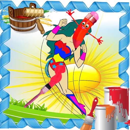 Paint For Kids Game Wonder Woman Version Icon