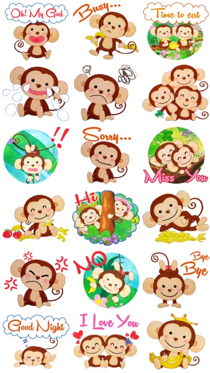 Cute Little Monkey Stickers! Lovely Pack!