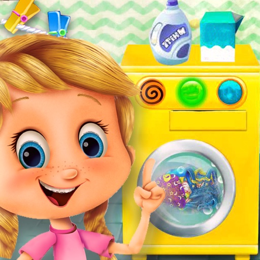 Kids Laundry Washing Clothes For Girls iOS App