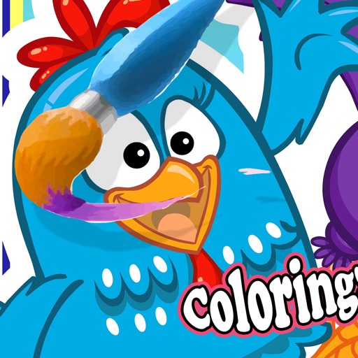 Coloring farm hens for cute babies free to play Icon