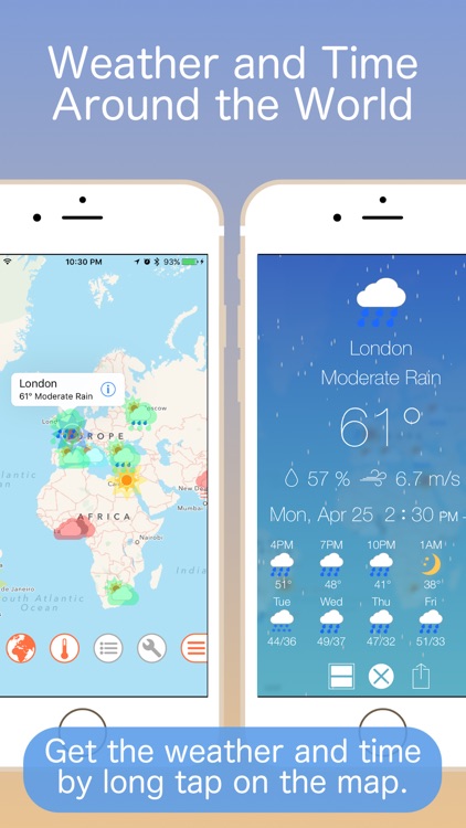 Fine° Rise - Weather and Clock on the World Map !