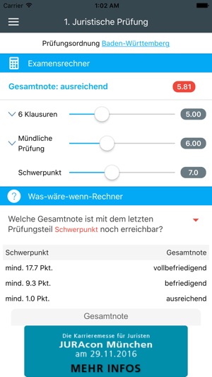 Legalhead Jura Examensrechner