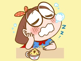A girl wearing a pair of over-sized glasses is dreaming of being a super hero to save the world