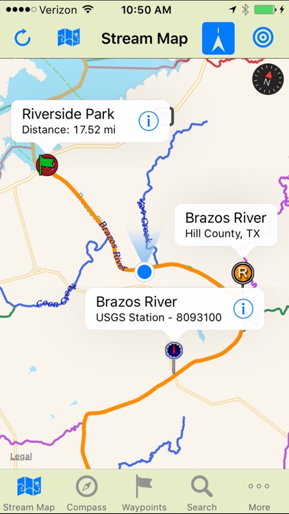 Stream Map USA - South Central