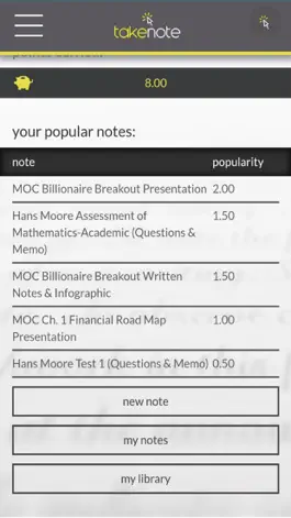 Game screenshot TakeNote - Share and Sell your Study Notes apk