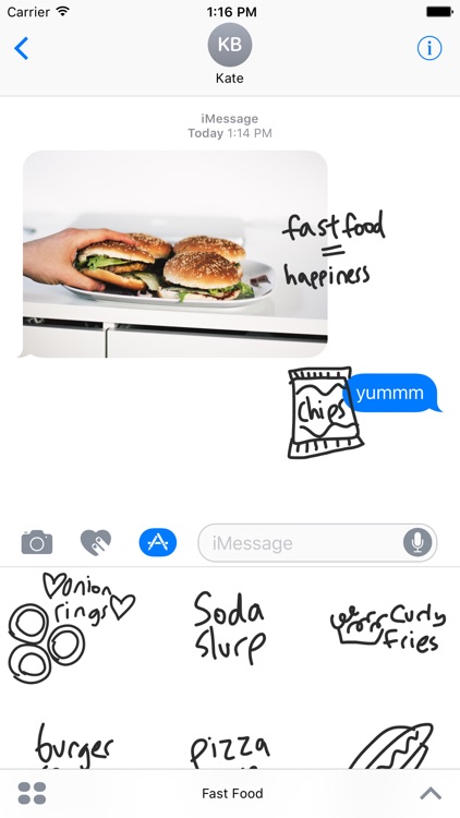 Fast food sticker pack, junk stickers for iMessage