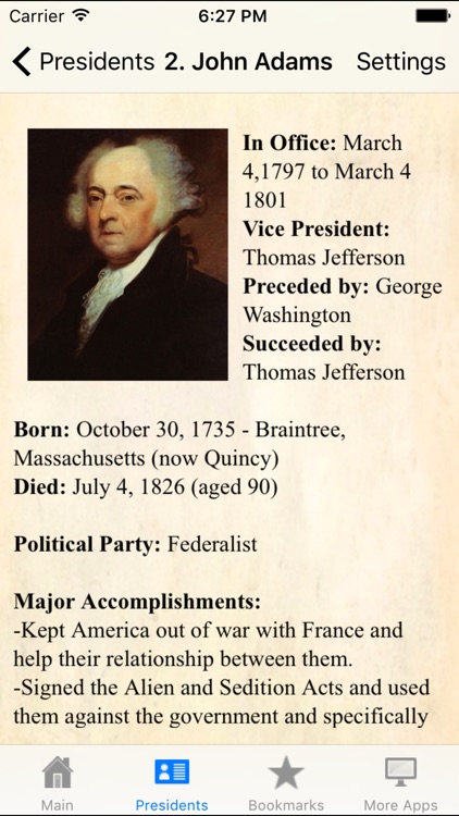 U.S.A. Presidents Pocket Reference Historic Guide