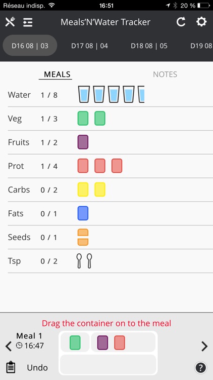 Meals’N’Water Tracker - Incredible aide for the 21 Day Challenge or any other healthy eating plan