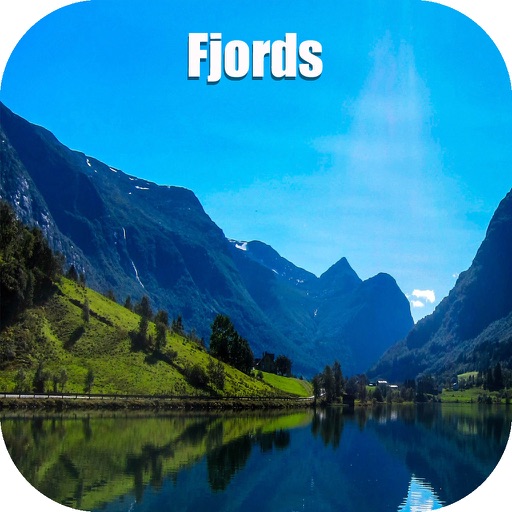 Norwegian fjords Tourist Travel Guide Icon