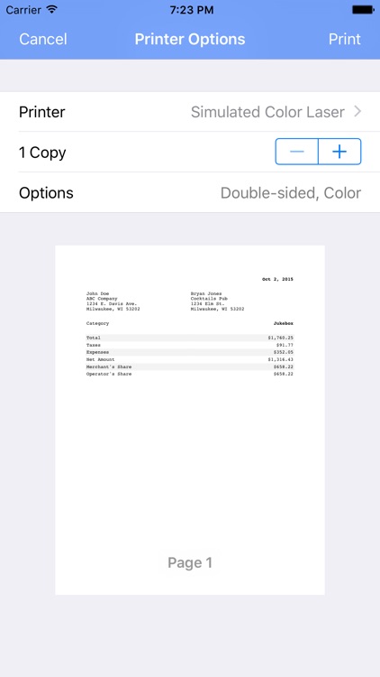 Vending Receipt
