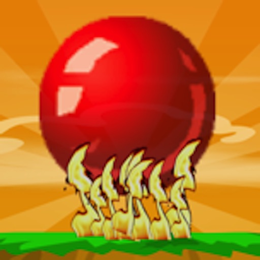 Red ball on fire Icon