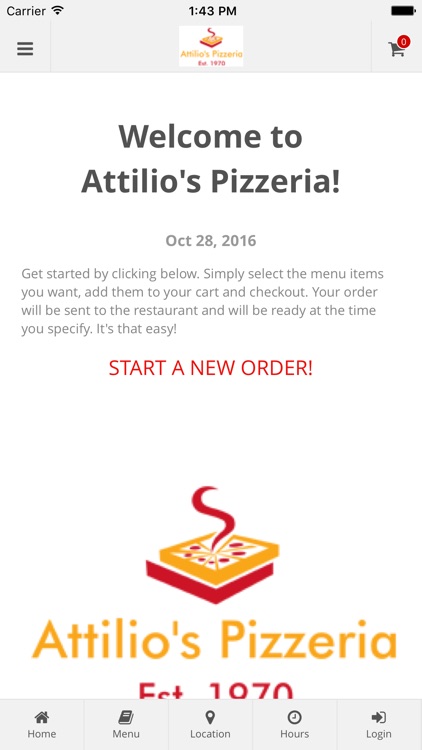 Attilio's Pizzeria Ordering