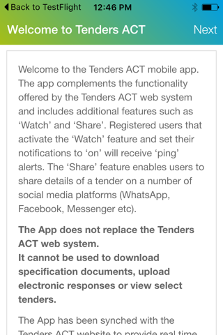 Tenders ACT screenshot 3