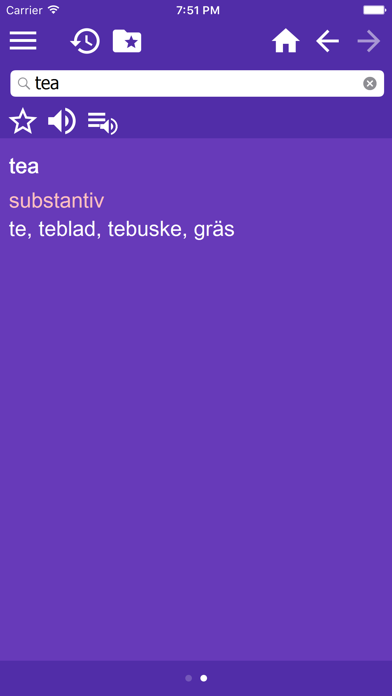 Swedish-English dictionary screenshot 2