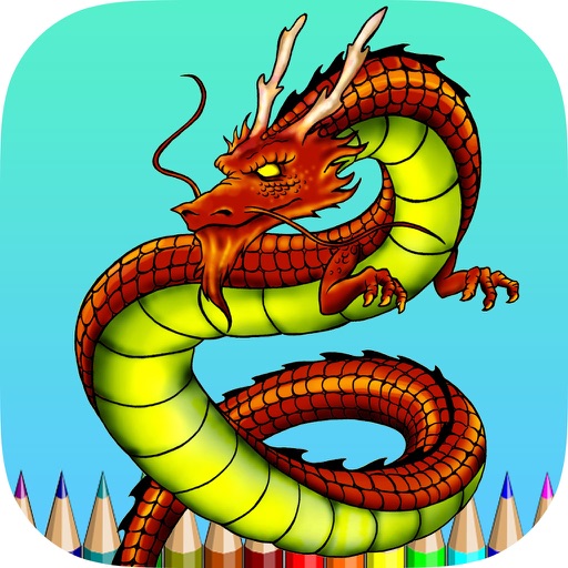 Coloring Book Dragon HD iOS App