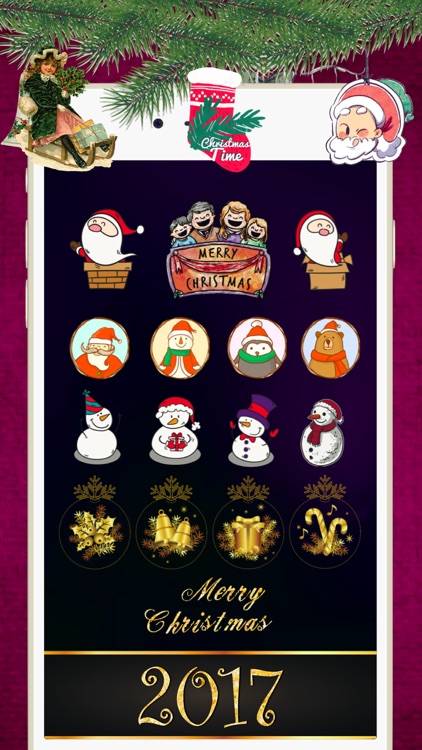 Merry Christmas & Happy New Year Stickers 2017