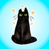 Black Lazy Cat • Stickers & Emojis