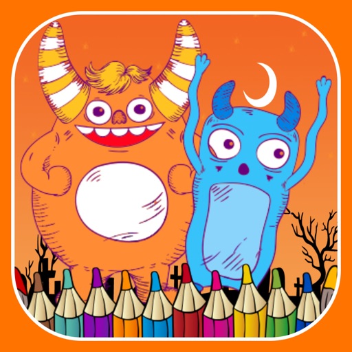 Monster happy halloween free crayon games for kids iOS App