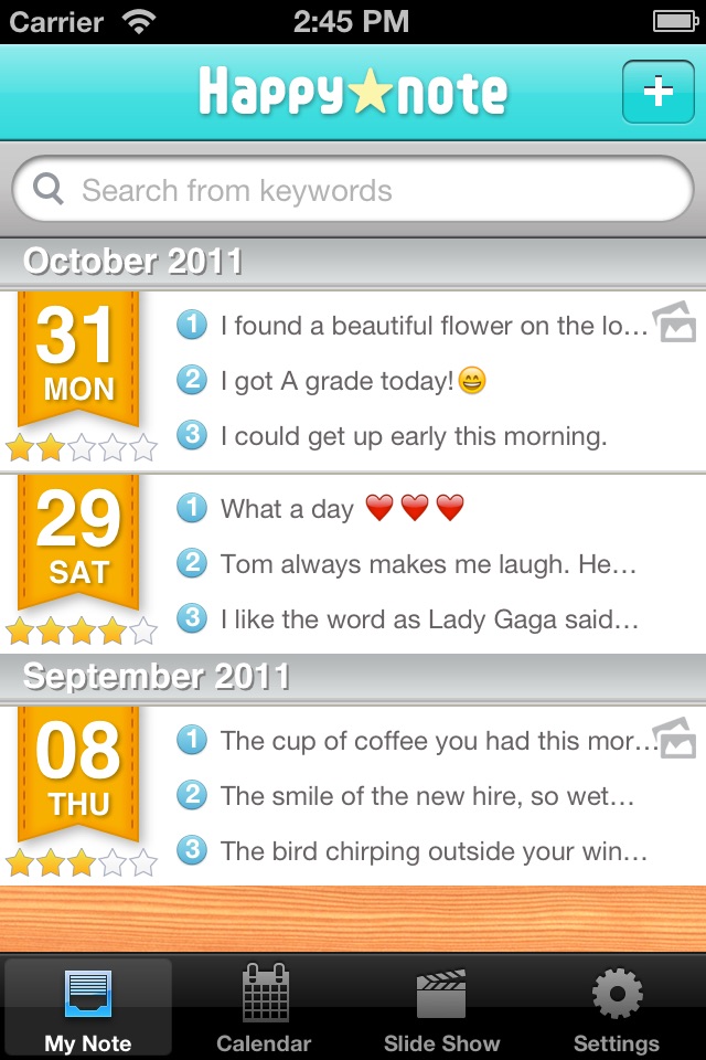 Think happy thoughts! Happynote screenshot 2