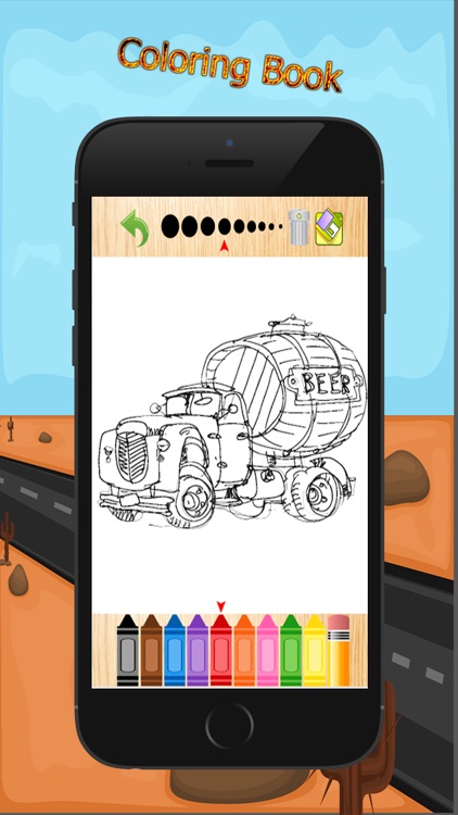 car monster truck rocks - coloring pigment markers screenshot-4