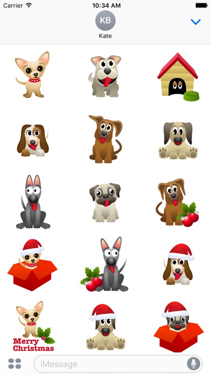 Dog Christmas stickers