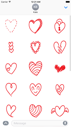 Heart Stickers - Hand Drawn(圖1)-速報App