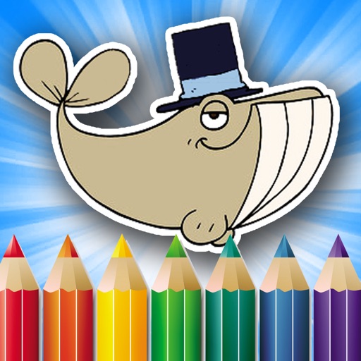 Big Whale Animal Coloring Page Draw Game Edition Icon