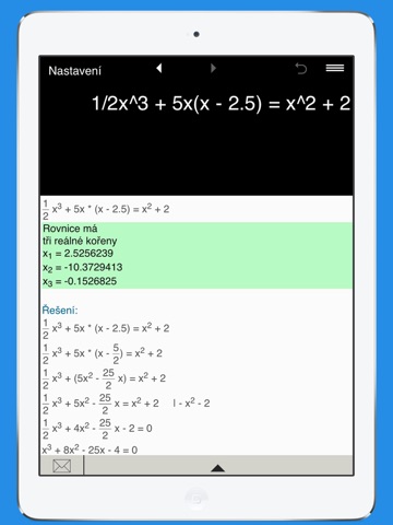 Kalkulačka pro řešení kubických rovnic screenshot 2