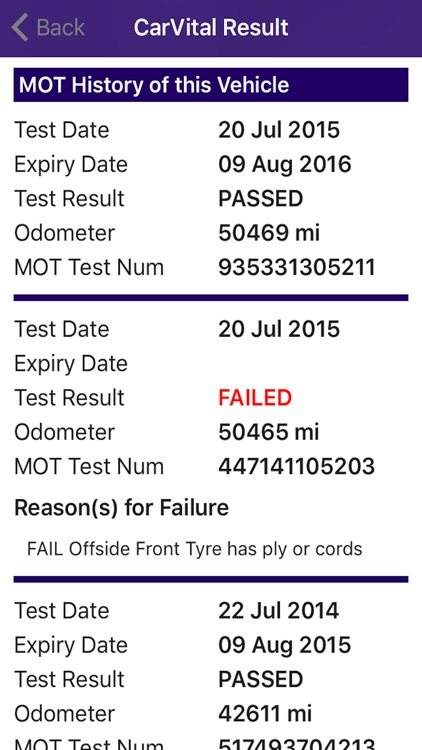 Carvital Mot Uk Mot History Car Check By Uk Software Alliance