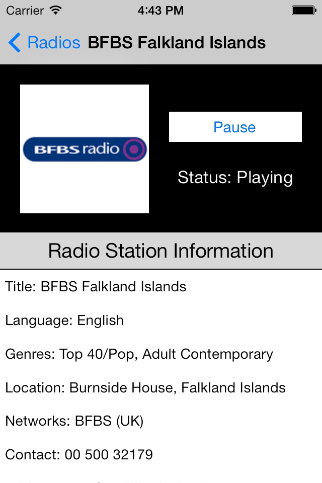 Falkland Islands Radio Live Player (Islas Malvinas screenshot 2