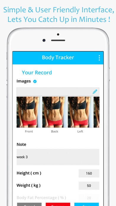 Body Fit Progress Tracker - Photo & Measurements screenshot 4
