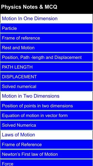 Physics Notes MCQ