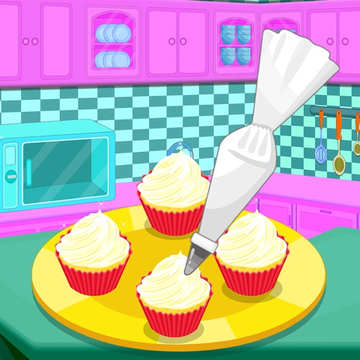 Cooking Cute Heart Cupcakes Icon
