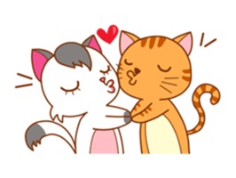 Cat Couple Sticker