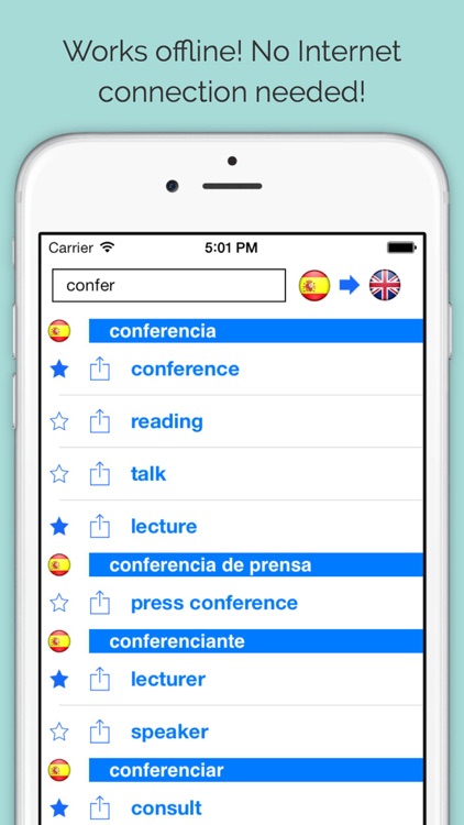 Offline English Spanish Dictionary with Voice