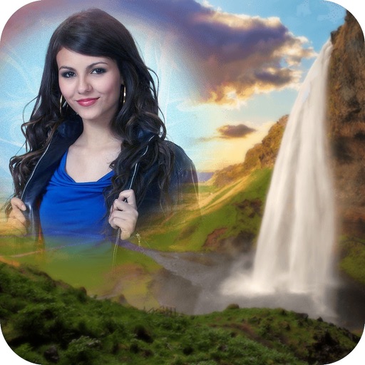 Waterfall Photo Frames - nature background no crop icon