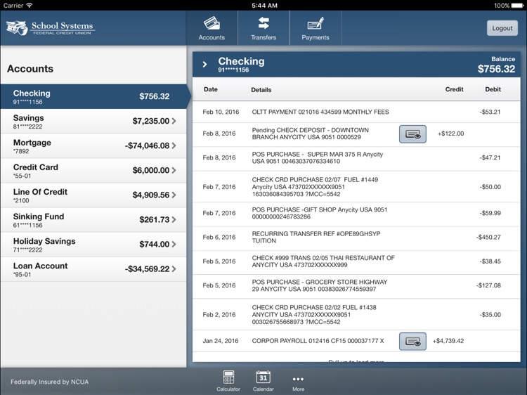 School Systems FCU for iPad