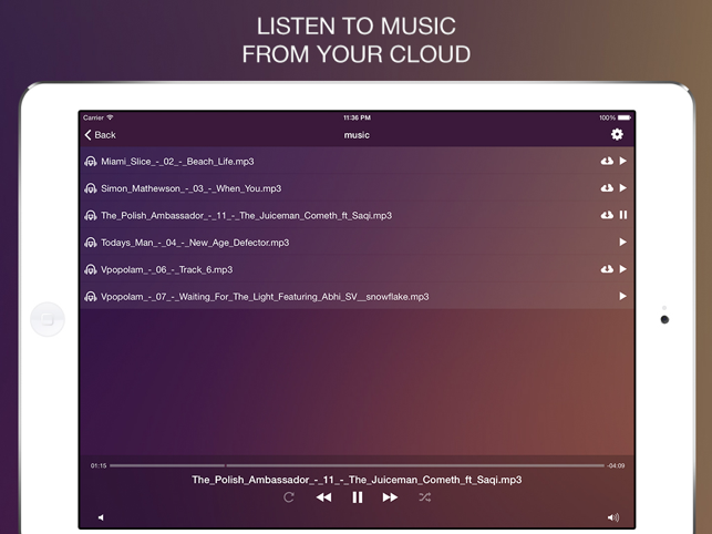 ‎CloudPlayer Pro - audio player from clouds Screenshot