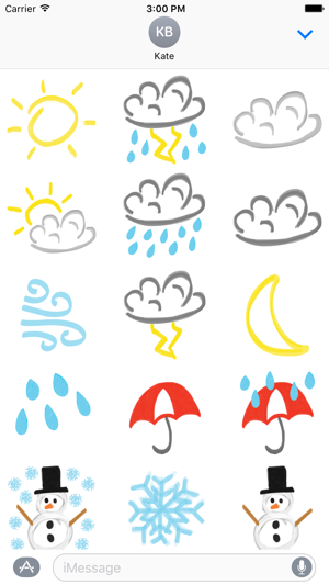 Weather sticker chat - text stickers for iMessage(圖2)-速報App