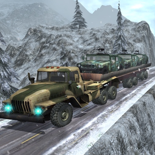 Армия тяжелых грузовиков перевозки грузов - снег в