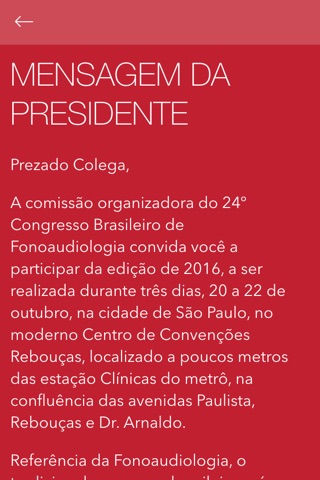Congresso Bras. De Fono 2016 screenshot 3