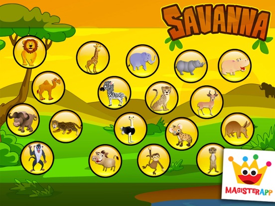 Savanna Animals: Toddlers Games Puzzles Kids Free screenshot 2