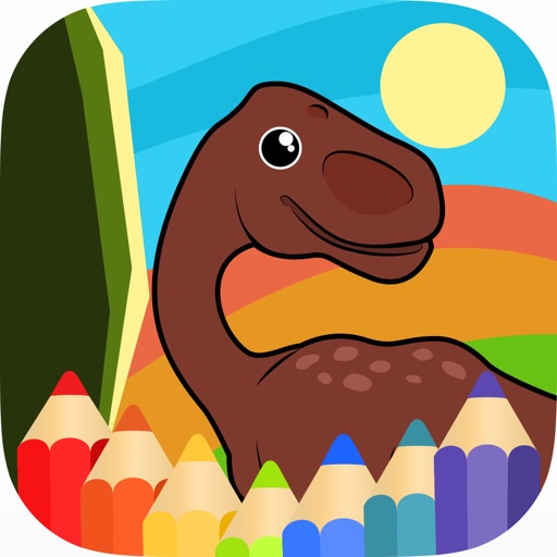 Little Dinosaur Coloring Pages Kids Painting Games Icon