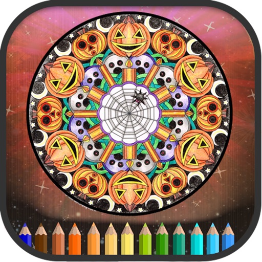 Halloween Mandala Coloring Icon