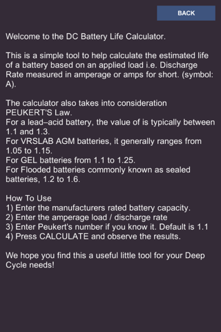 DC Battery Life Calculator screenshot 2